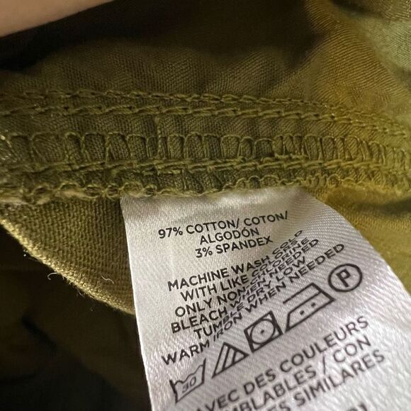 Loft Women's Tapered Pants Pull On Drawcord Pocket Stretch Olive Green Medium - Picture 8 of 9